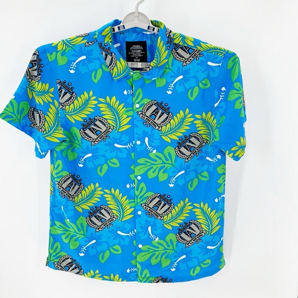 My Hero Academia tropical print casual button down colorful anime size XL
